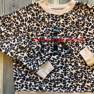 CK Calvin Klein Jeans Cheetah Logo Crew Sweater